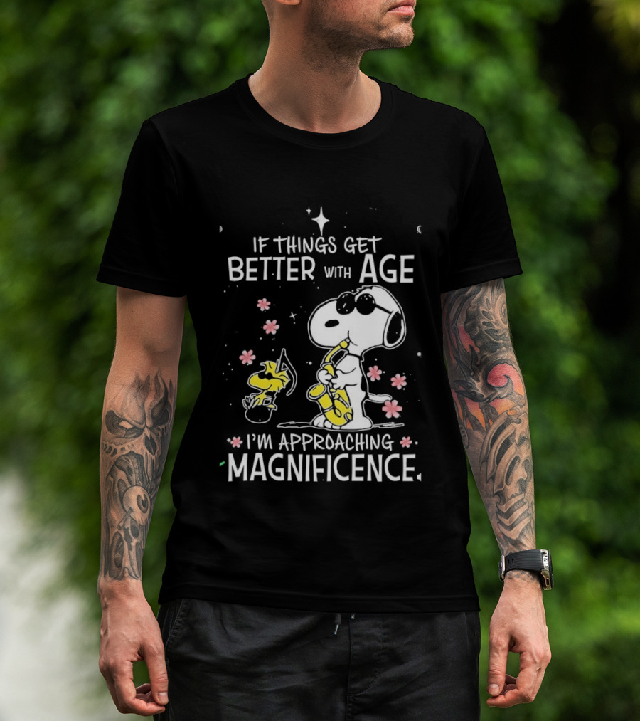 Snoopy And Woodstock Better With Age Approaching Magnificence Blossom T-Shirt