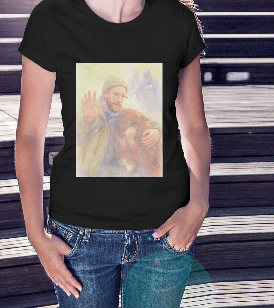 Justice For Alex Pretti Rest In Peace Anti ICE Cross Compassionate Protest T-Shirt