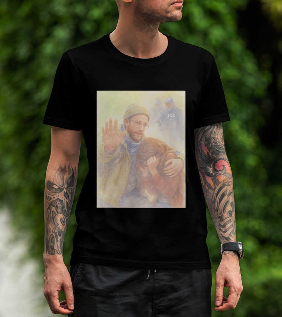 Justice For Alex Pretti Rest In Peace Anti ICE Cross Compassionate Protest T-Shirt