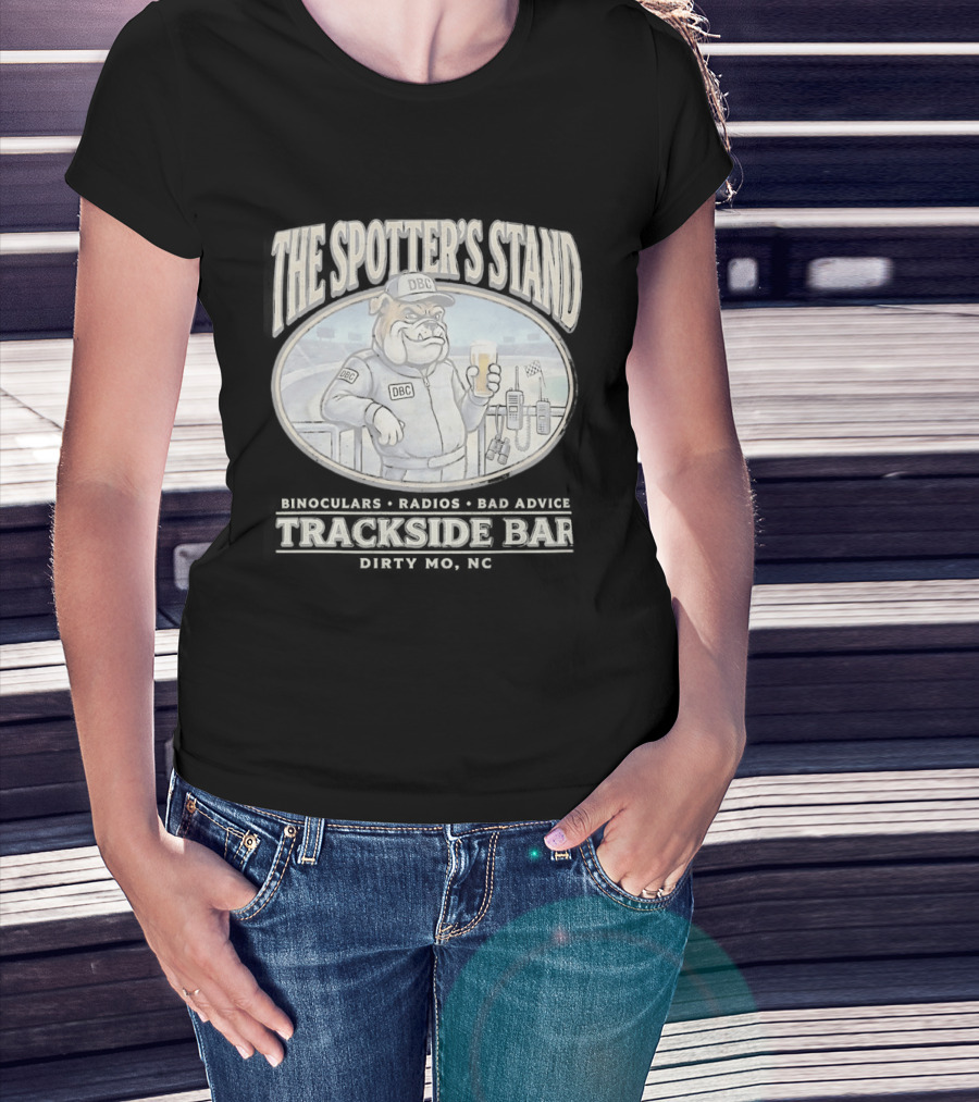 The Spotter's Stand DBC Bulldog Trackside Bar Binoculars Radios T-Shirt