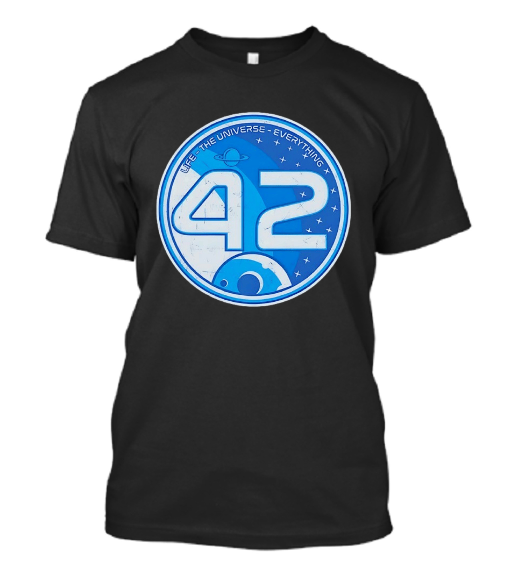 Life The Universe Everything 42 Planet And Stars Iconic Number T-Shirt