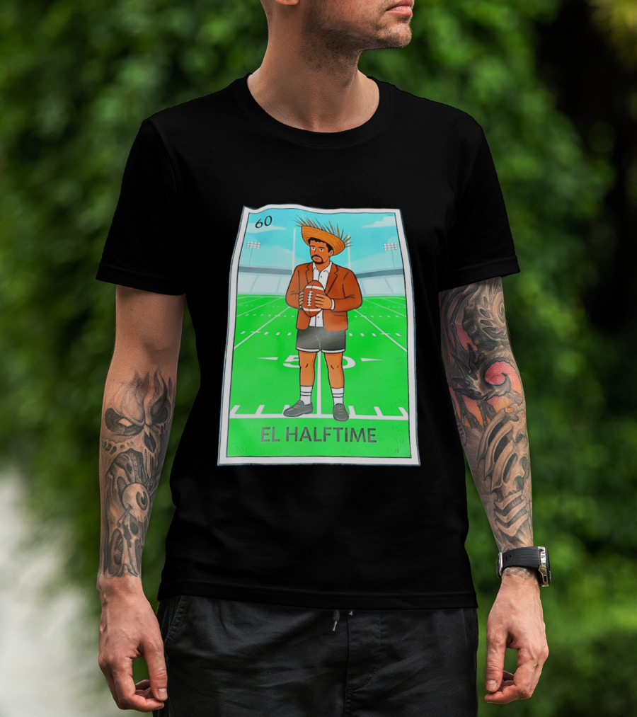 Bad Bunny El Halftime Football Card 60 Stadium Scene T-Shirt