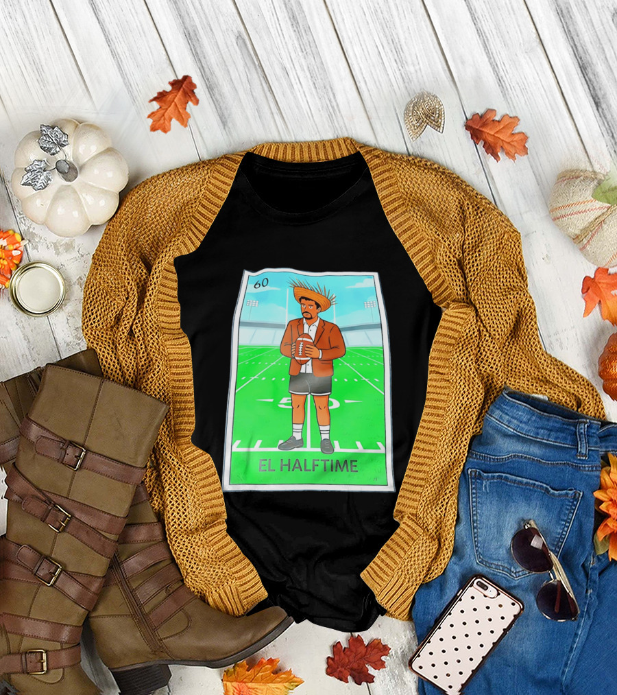 Bad Bunny El Halftime Football Card 60 Stadium Scene T-Shirt
