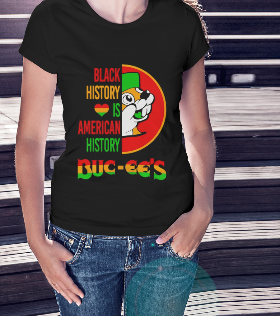 Buc Ee's Black History Is American History Heart Icon With Buc Ee's T-Shirt