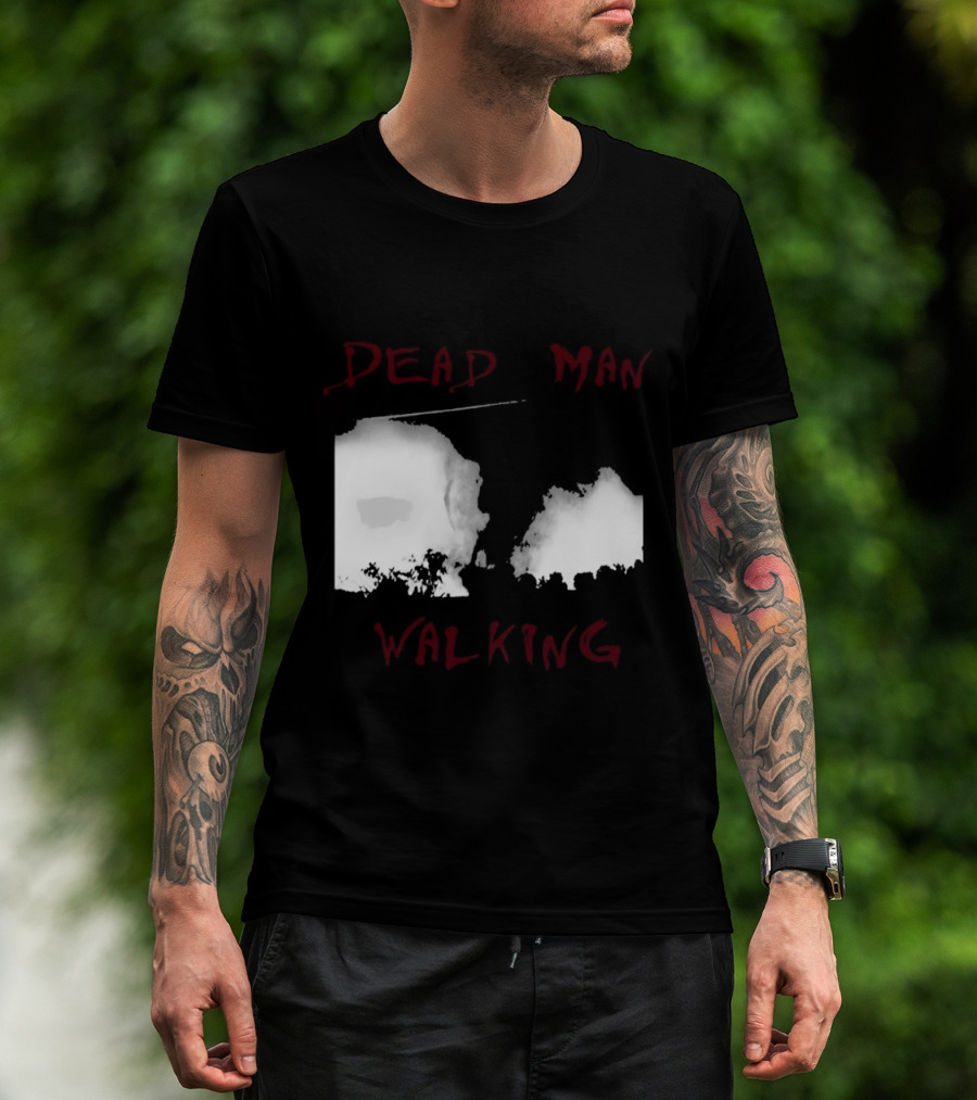 Dead Man Walking Zombie Hand Print Grunge T-Shirt