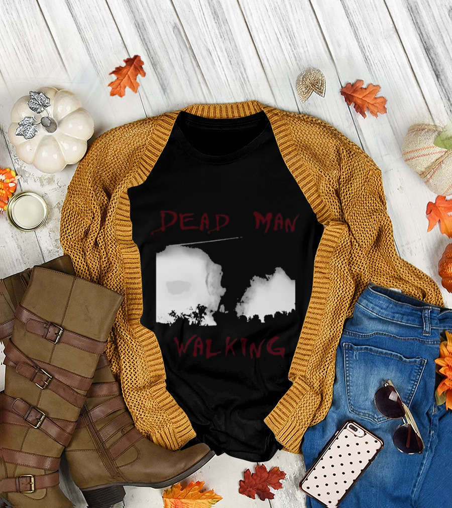 Dead Man Walking Zombie Hand Print Grunge T-Shirt