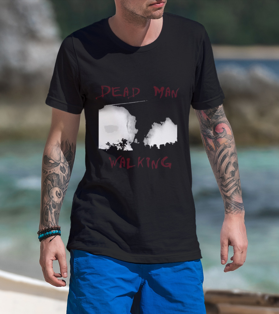 Dead Man Walking Zombie Hand Print Grunge T-Shirt