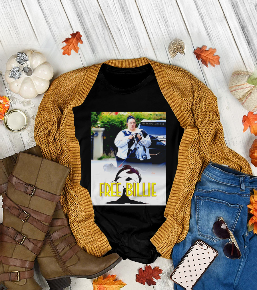 Free Billie Fat 2026 Meme Parody With Whale And Dog Walking T-Shirt