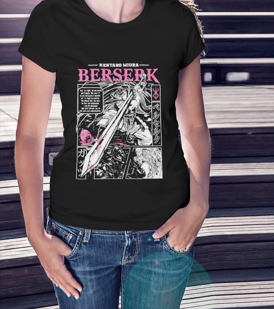 Kentaro Miura Berserk Manga Panel Warrior Sword T-Shirt