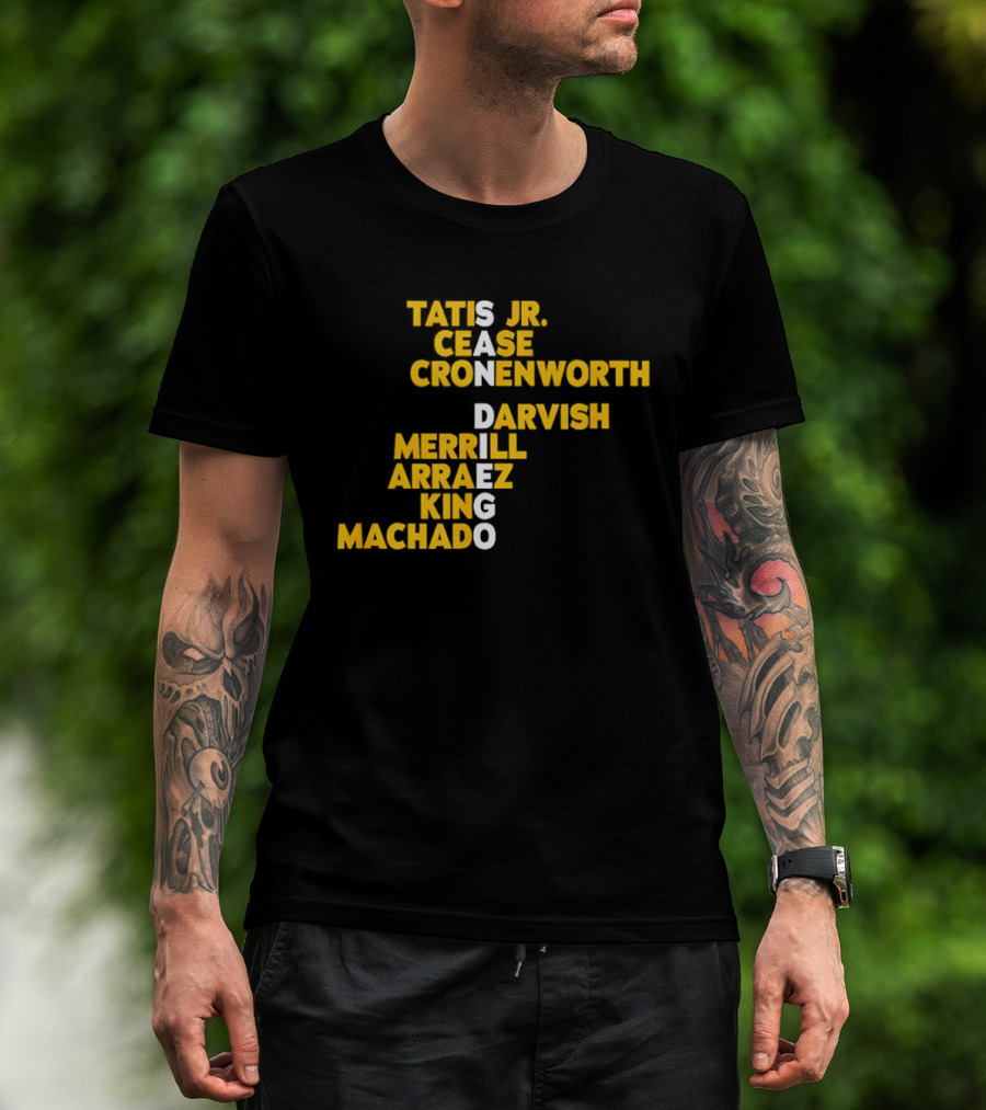 San Diego Baseball 2025 Tatis Jr Machado Darvish Merrill King Names T-Shirt