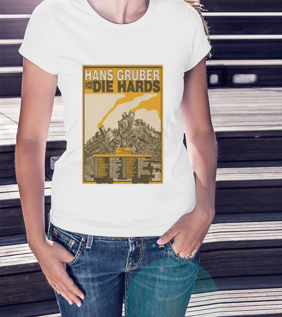 Hans Gruber And The Die Hards Train Tour Dates West Coast Midwest 2026 T-Shirt