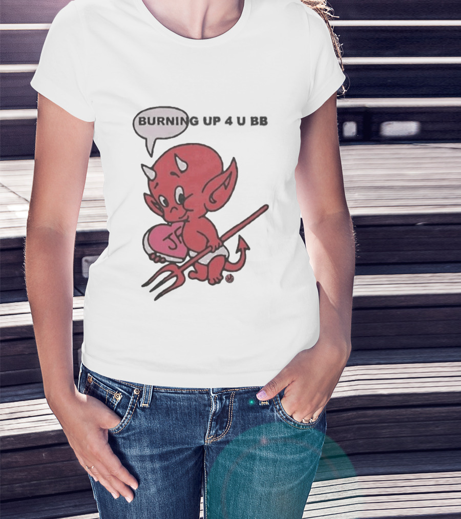 Burning Up Cute Cartoon Red Devil Just Friends T-Shirt