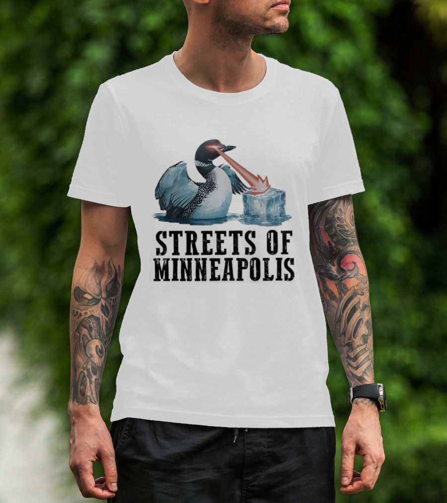 Loon Laser Eyes Melting Ice Streets Of Minneapolis T-Shirt