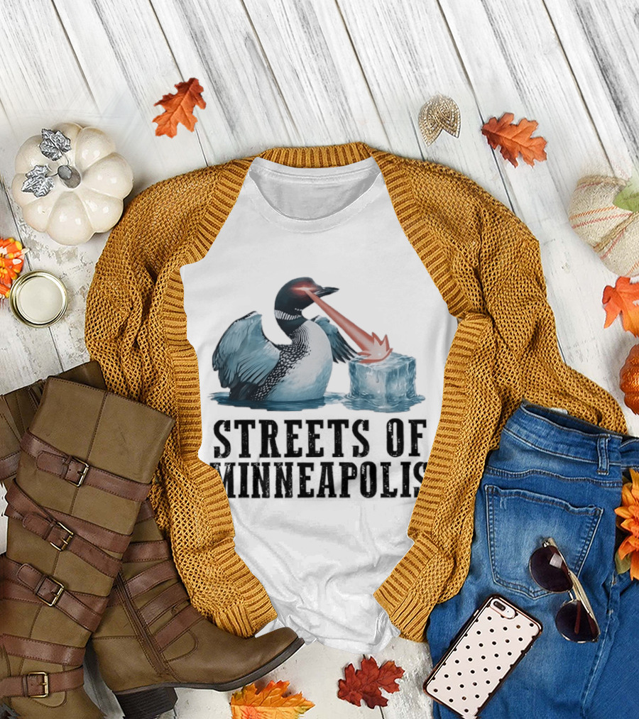 Loon Laser Eyes Melting Ice Streets Of Minneapolis T-Shirt