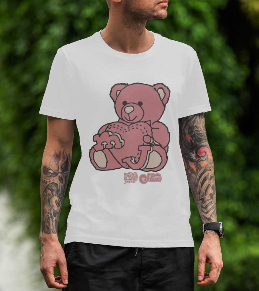 Mom Jeans Pink Bear Heart Honey T-Shirt