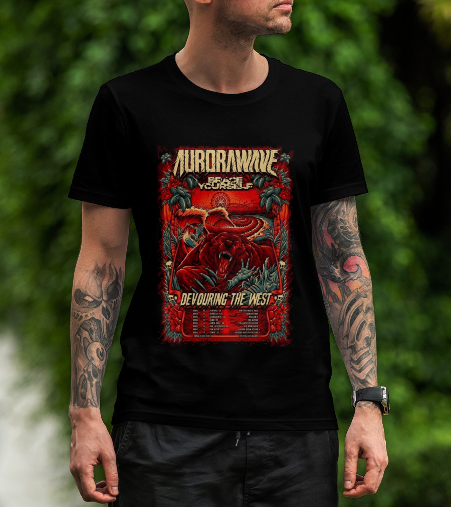 Aurorawave Devouring The West Tour 2026 West Coast Dates Venture Ventura April T-Shirt