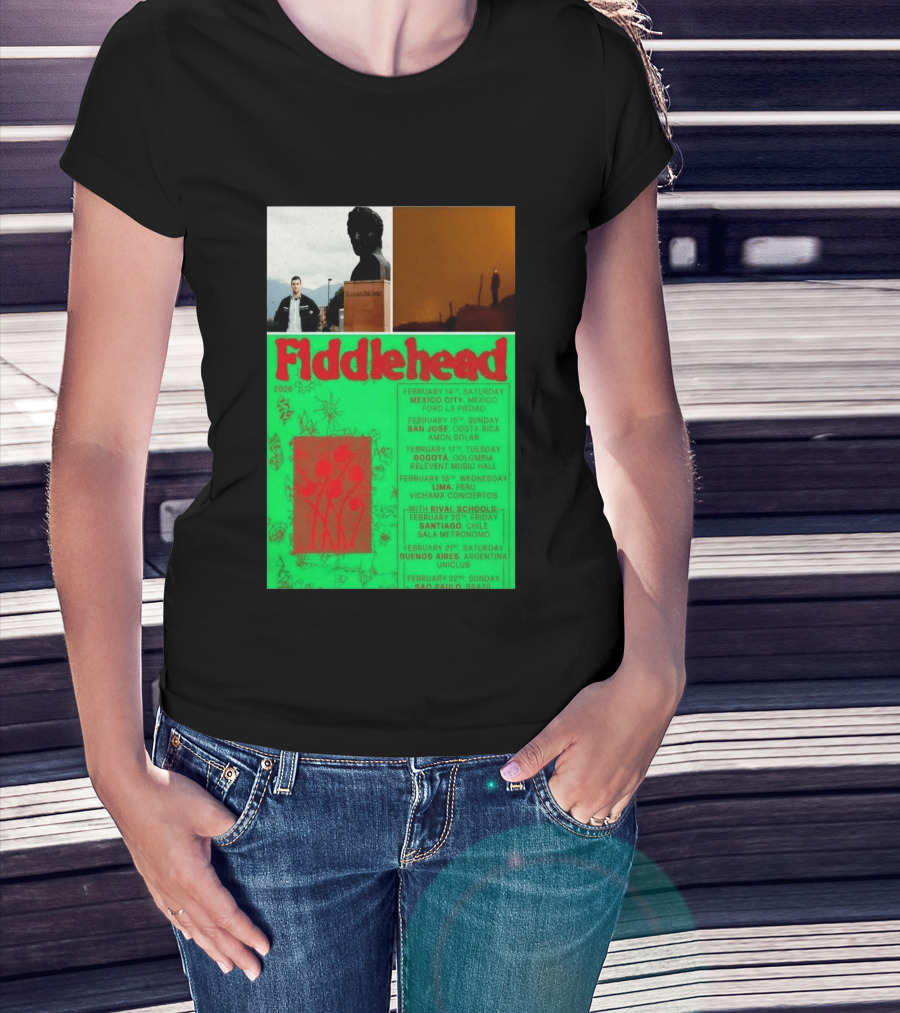 Fiddlehead February 2026 Shows Mexico City San Jose Bogota Lima Santiago Buenos Aires São Paulo T-Shirt