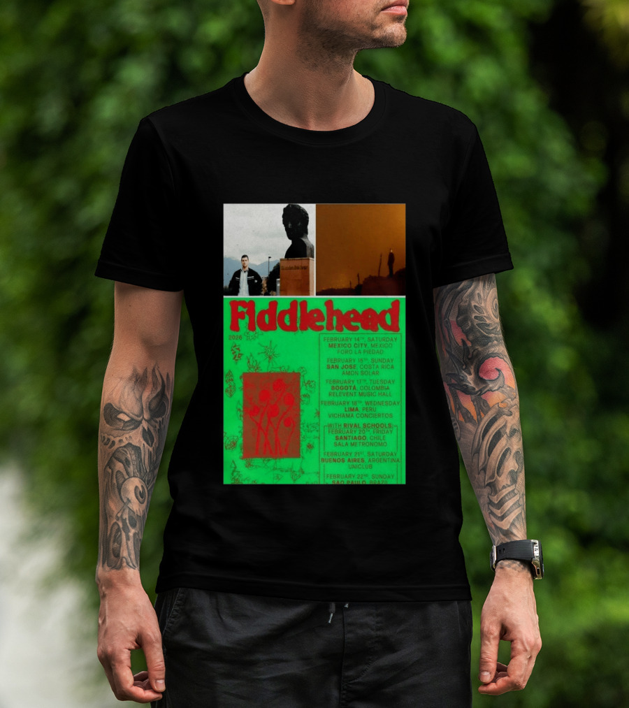 Fiddlehead February 2026 Shows Mexico City San Jose Bogota Lima Santiago Buenos Aires São Paulo T-Shirt