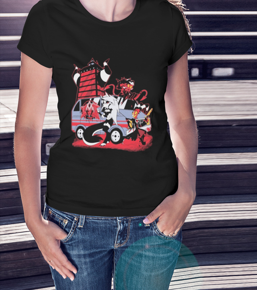 Hazbin Hotel Characters And IMP Van T-Shirt