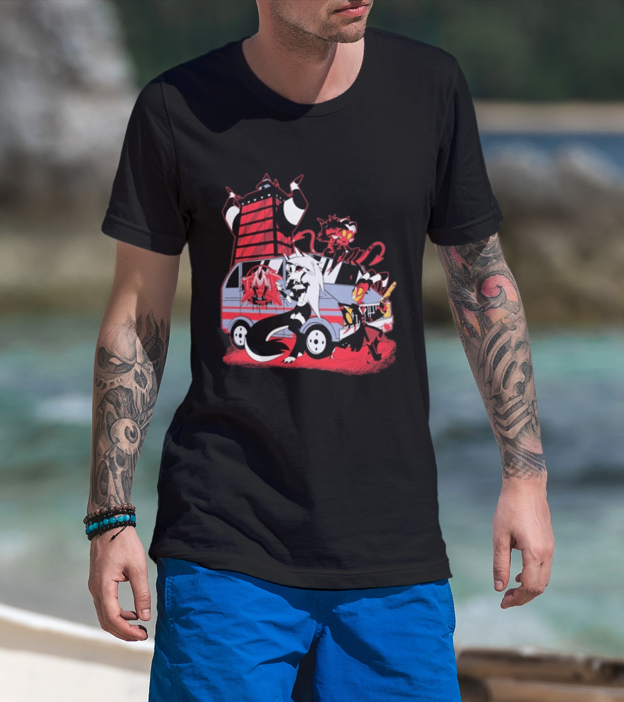 Hazbin Hotel Characters And IMP Van T-Shirt