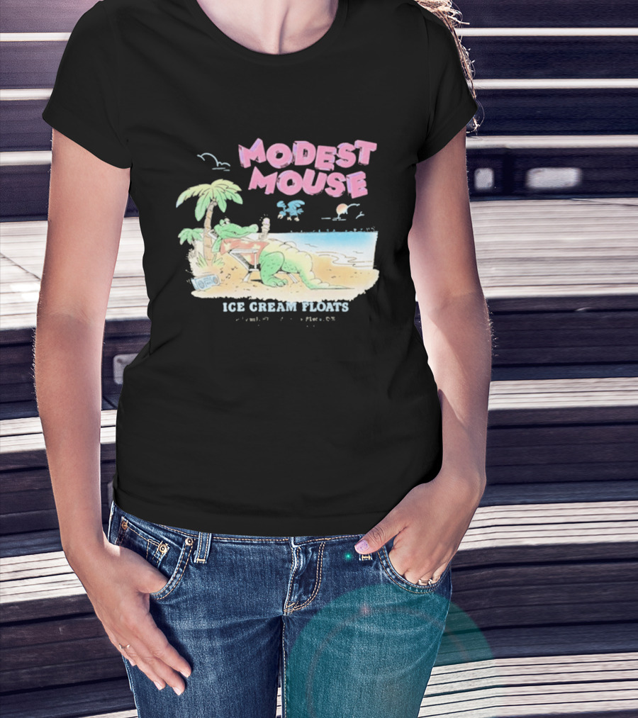 Modest Mouse Ice Cream Floats Relaxing Beach Alligator T-Shirt