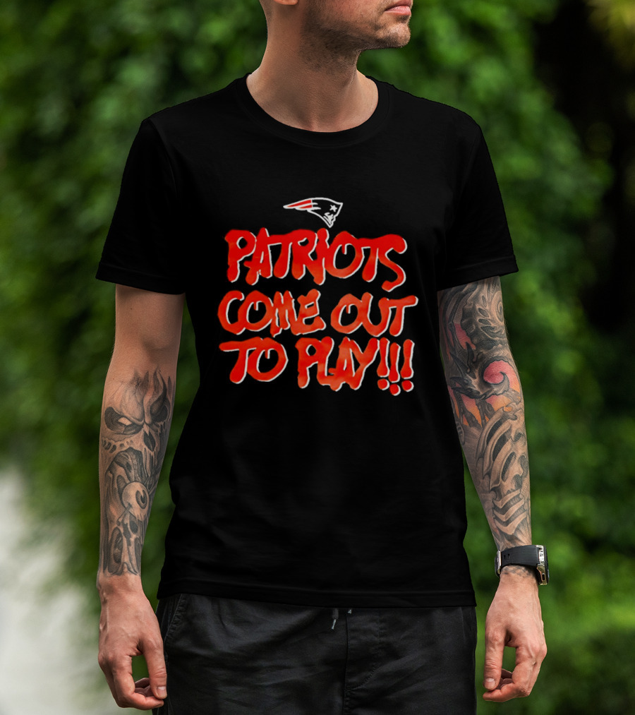 New England Patriots Come Out To Play Patriots Logo Enthusiast Gear T-Shirt