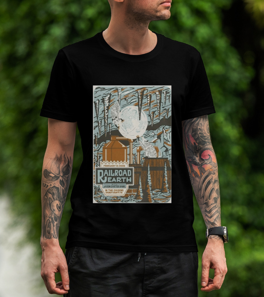 February 21 2026 Railroad Earth Jason Carter Band In The Caverns Grundy County TN T-Shirt
