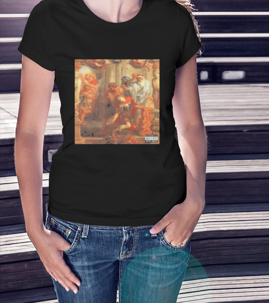 Suicideboys I No Longer Fear The Razor Guarding My Heel Album Cover Art Historic Painting Parental Advisory T-Shirt