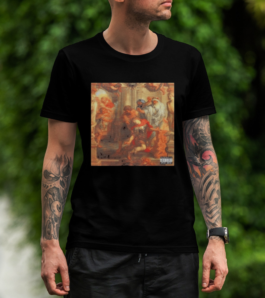 Suicideboys I No Longer Fear The Razor Guarding My Heel Album Cover Art Historic Painting Parental Advisory T-Shirt