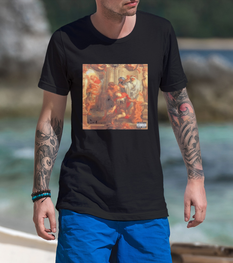 Suicideboys I No Longer Fear The Razor Guarding My Heel Album Cover Art Historic Painting Parental Advisory T-Shirt
