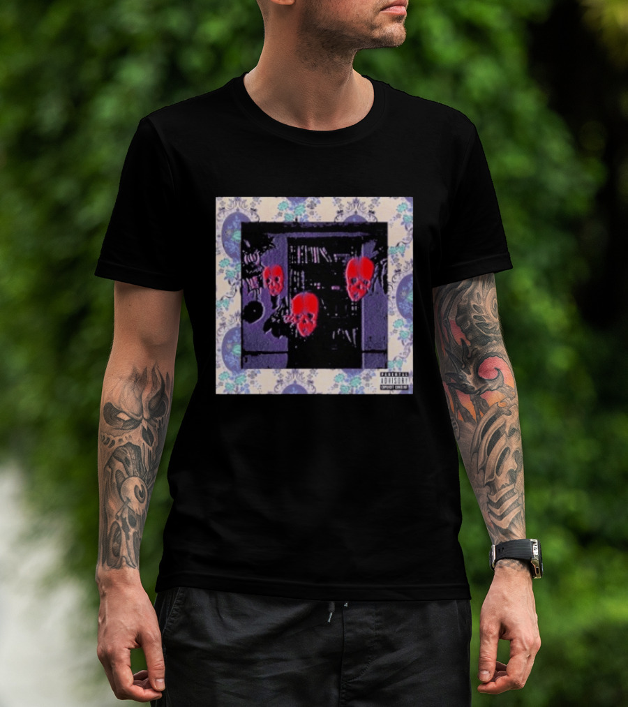 Suicideboys Kill Yourself Part IX The Soulseek Saga Album Cover With Parental Advisory Flowers And Skulls T-Shirt