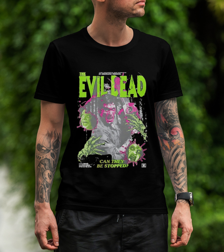 THE EVIL DEAD CAN THEY BE STOPPED Horror Movie Groovy Ash Williams 1981 T-Shirt
