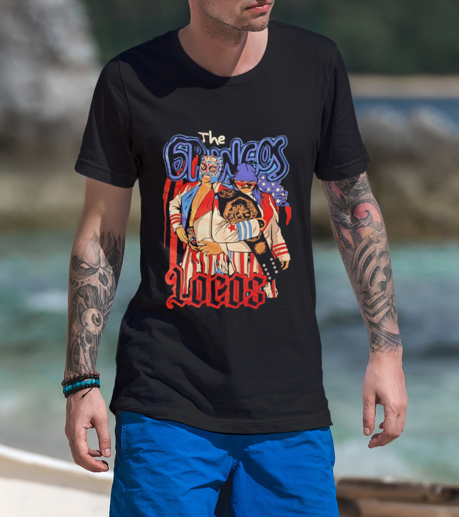 The Gringos Locos Wrestling Team Masked Champions With Stars And Stripes T-Shirt