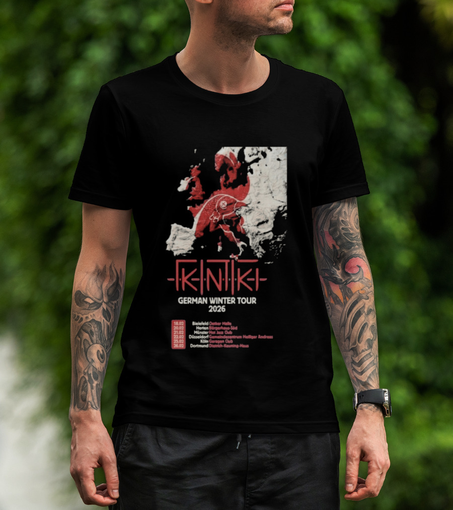Gidiki German Winter Tour 2026 Europe Map Dates Venues T-Shirt