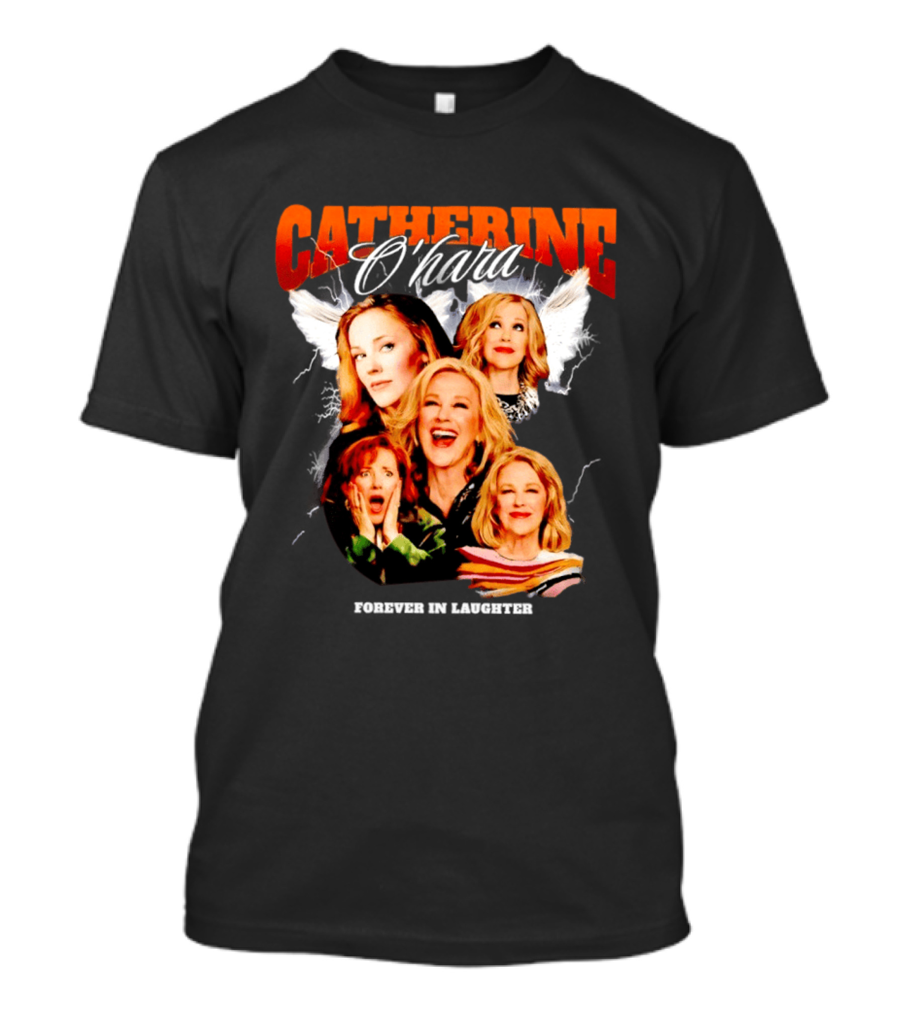 Catherine O'Hara Forever In Laughter Wings Collage T-Shirt