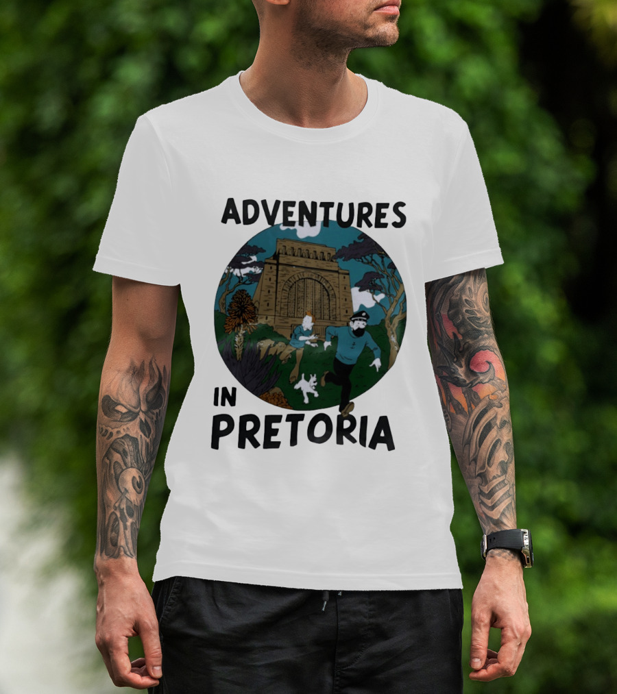 Adventures In Pretoria Tintin Captain Haddock Escape Scene T-Shirt