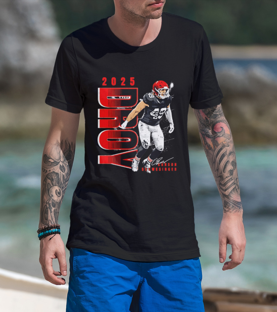 2025 DROY Carson Schwesinger Cleveland Browns T-Shirt