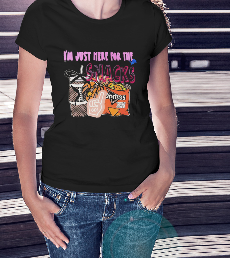 I'm Just Here For The Snacks Detroit Lions Doritos And Go Drink T-Shirt