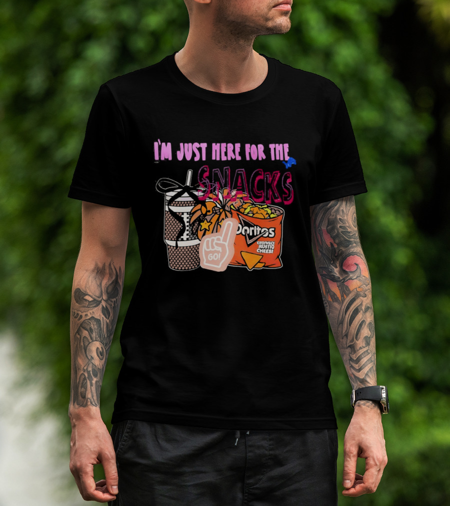 I'm Just Here For The Snacks Detroit Lions Doritos And Go Drink T-Shirt