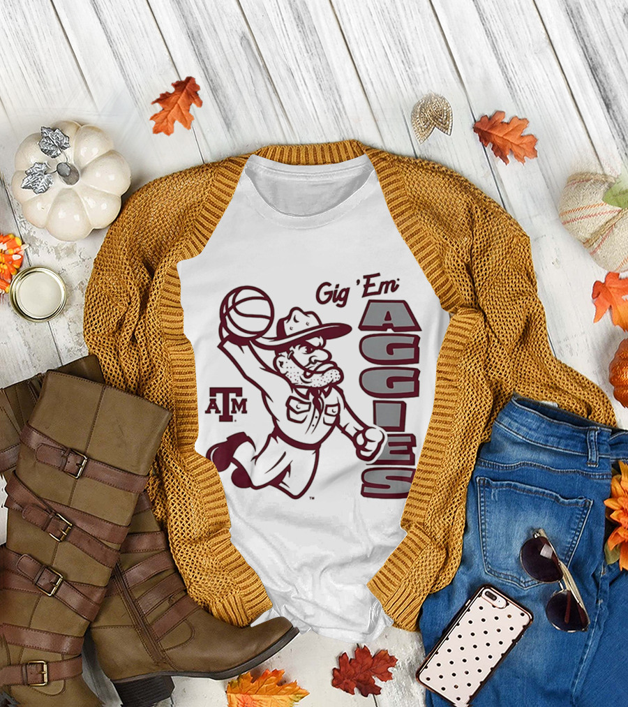 Texas A&M Gig 'Em Aggies Basketball Dunking Sarge T-Shirt