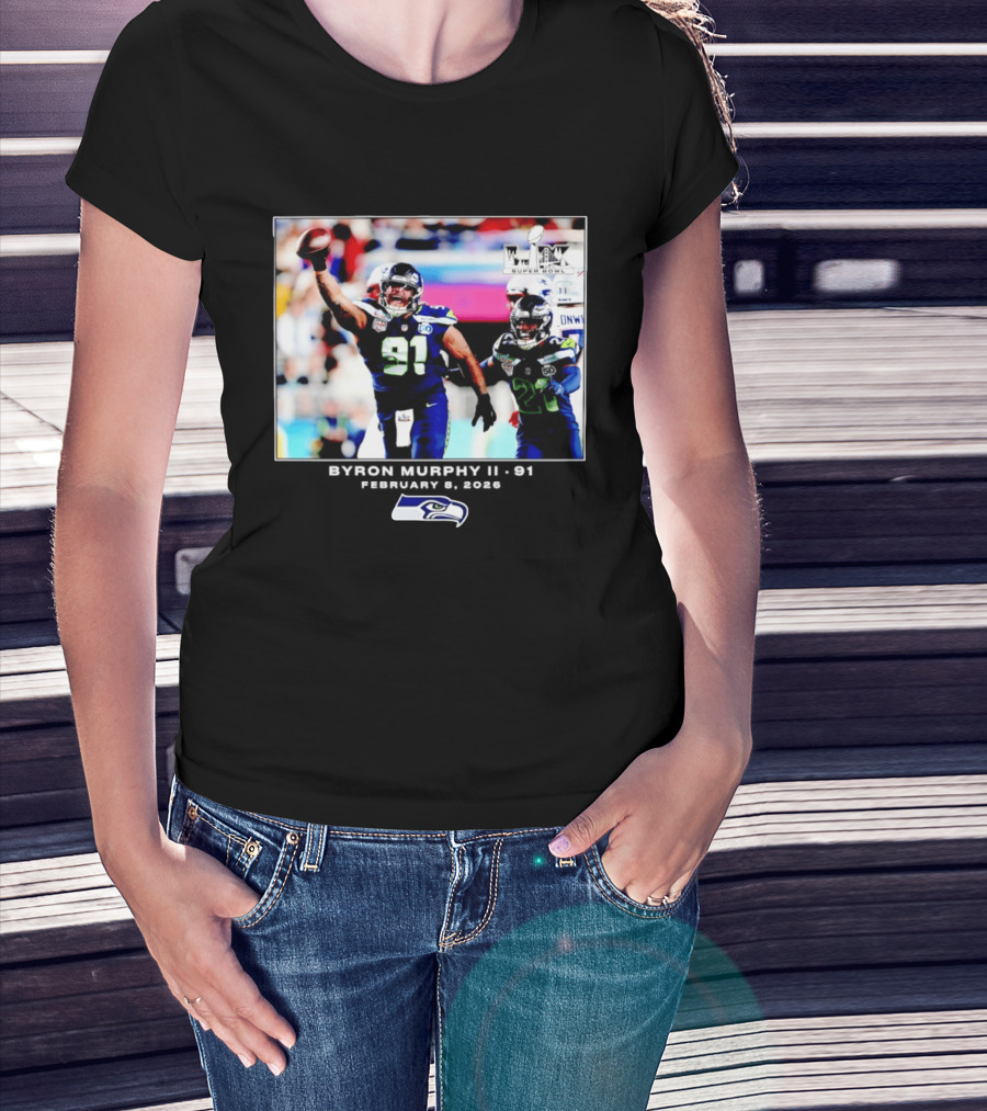 Byron Murphy II Seattle Seahawks Super Bowl LXI February 1 2026 T-Shirt