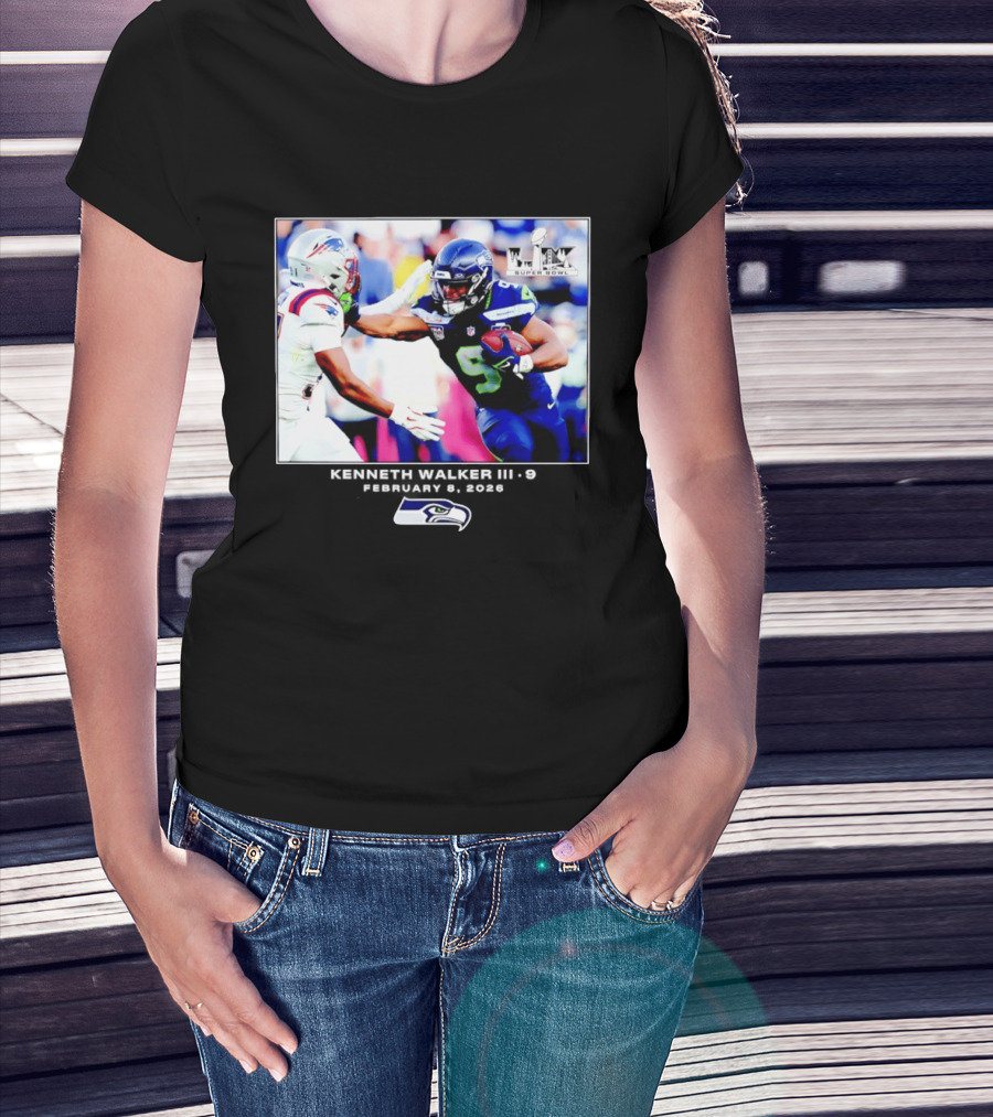 Kenneth Walker III Seattle Seahawks Super Bowl LIX Football 2026 T-Shirt
