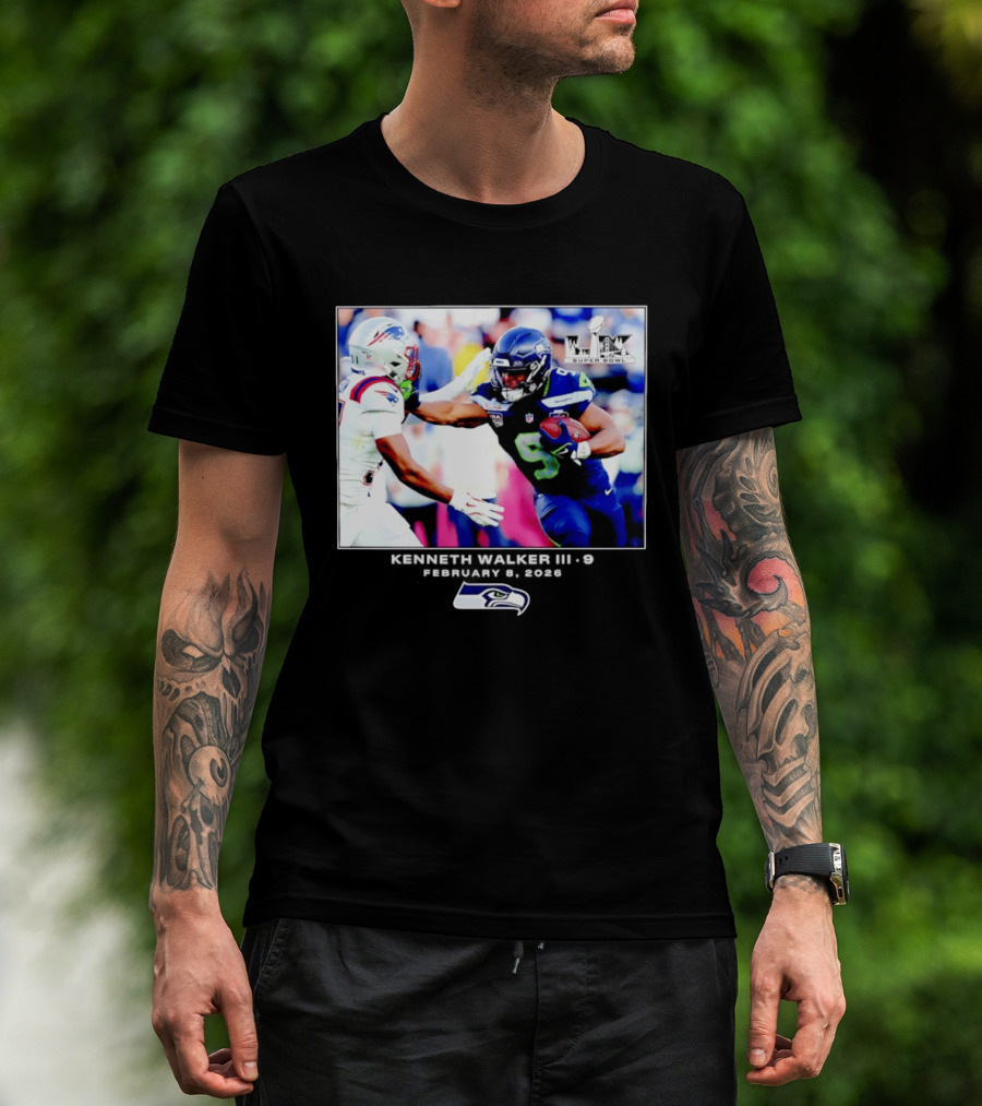 Kenneth Walker III Seattle Seahawks Super Bowl LIX Football 2026 T-Shirt