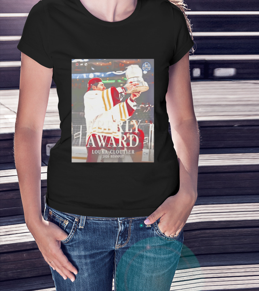 Eberly Award Louka Cloutier 2026 Beanpot Champion Boston College Hockey T-Shirt