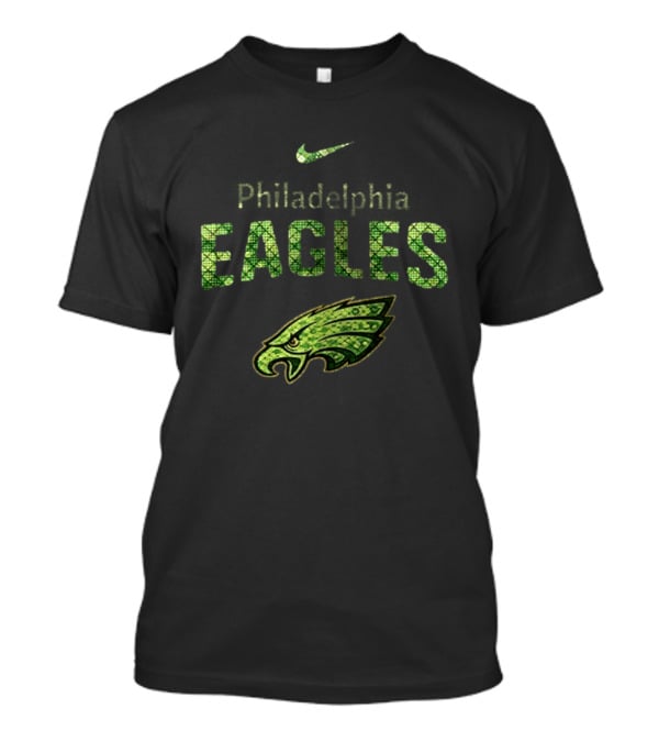 Philadelphia Eagles Snoopy Who Needs Luck Nike Green T-Shirt
