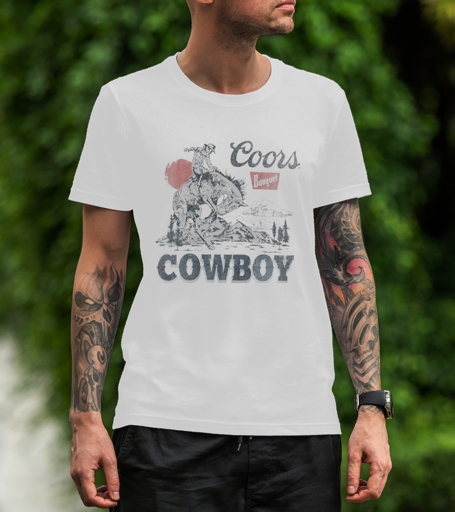 Coors Banquet Cowboy Rodeo Sunset Wrangler T-Shirt