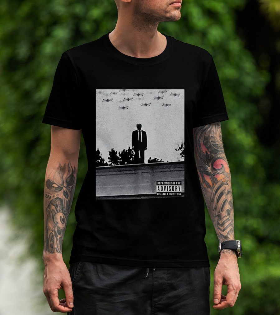 Trump Standing Tall With Advisory Research Warplanes Overhead T-Shirt