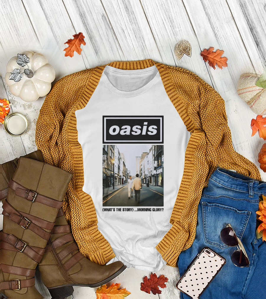 Oasis What's the Story Morning Glory Album Cover Colorful T-Shirt