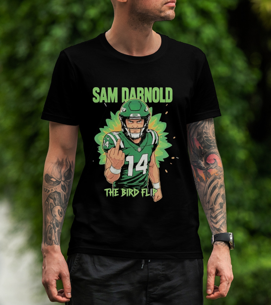 Sam Darnold The Bird Flip Football Gesture T-Shirt