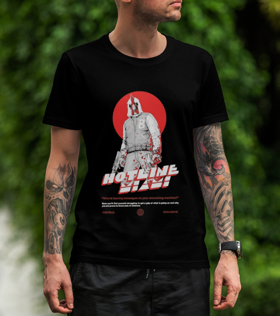 Hotline Miami Jacket Character With Dual Pistols Red T-Shirt
